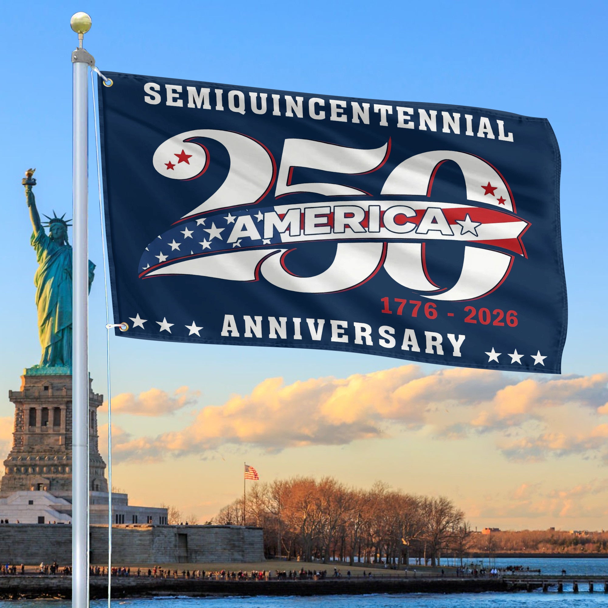 Premium America 250th Anniversary Grommet Flag, America 250th Flag, America 250th Birthday, Best Gifts On Independence Day, Veterans Day.