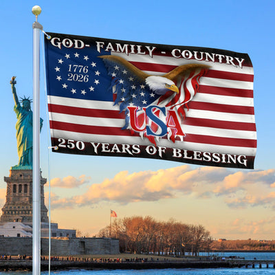 Premium America 250th Anniversary Grommet Flag, America 250th Flag, America 250th Birthday, Best Gifts On Independence Day, Veterans Day.