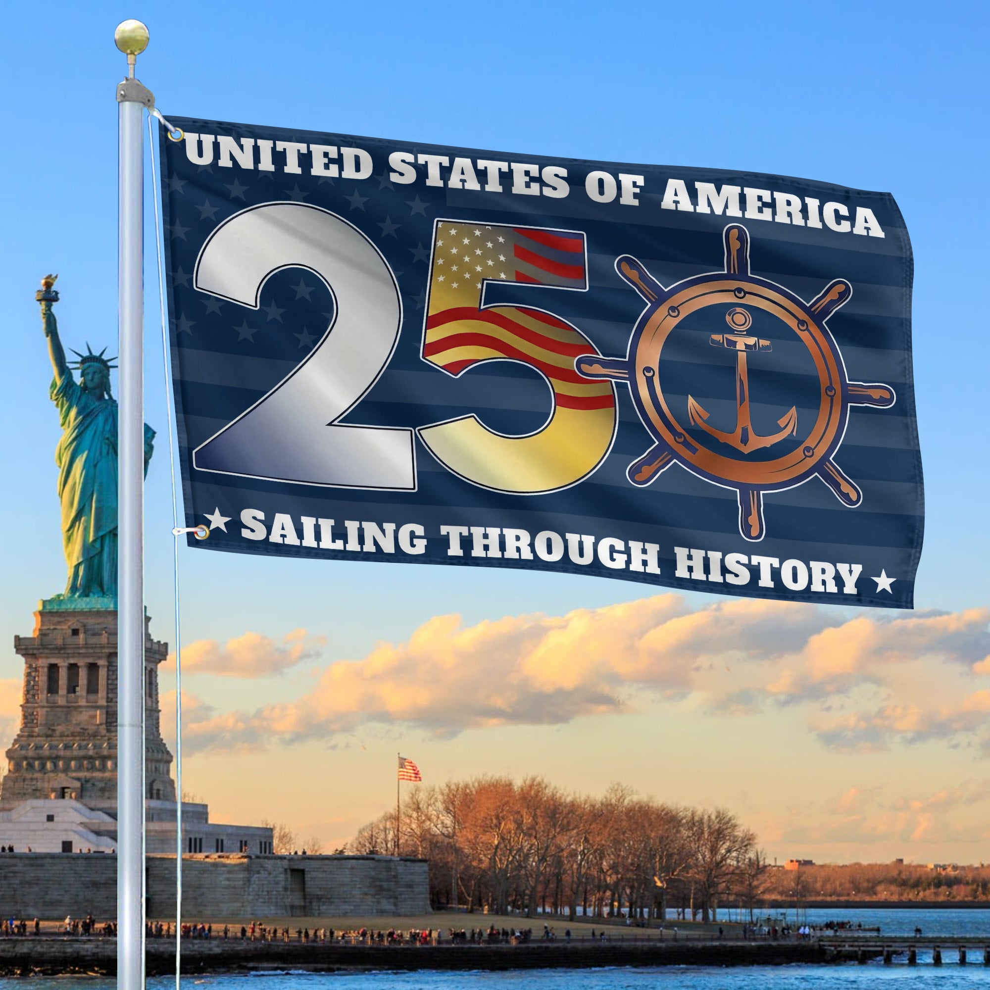 Premium America 250th Anniversary Grommet Flag, America 250th Flag, America 250th Birthday, Best Gifts On Independence Day, Veterans Day.
