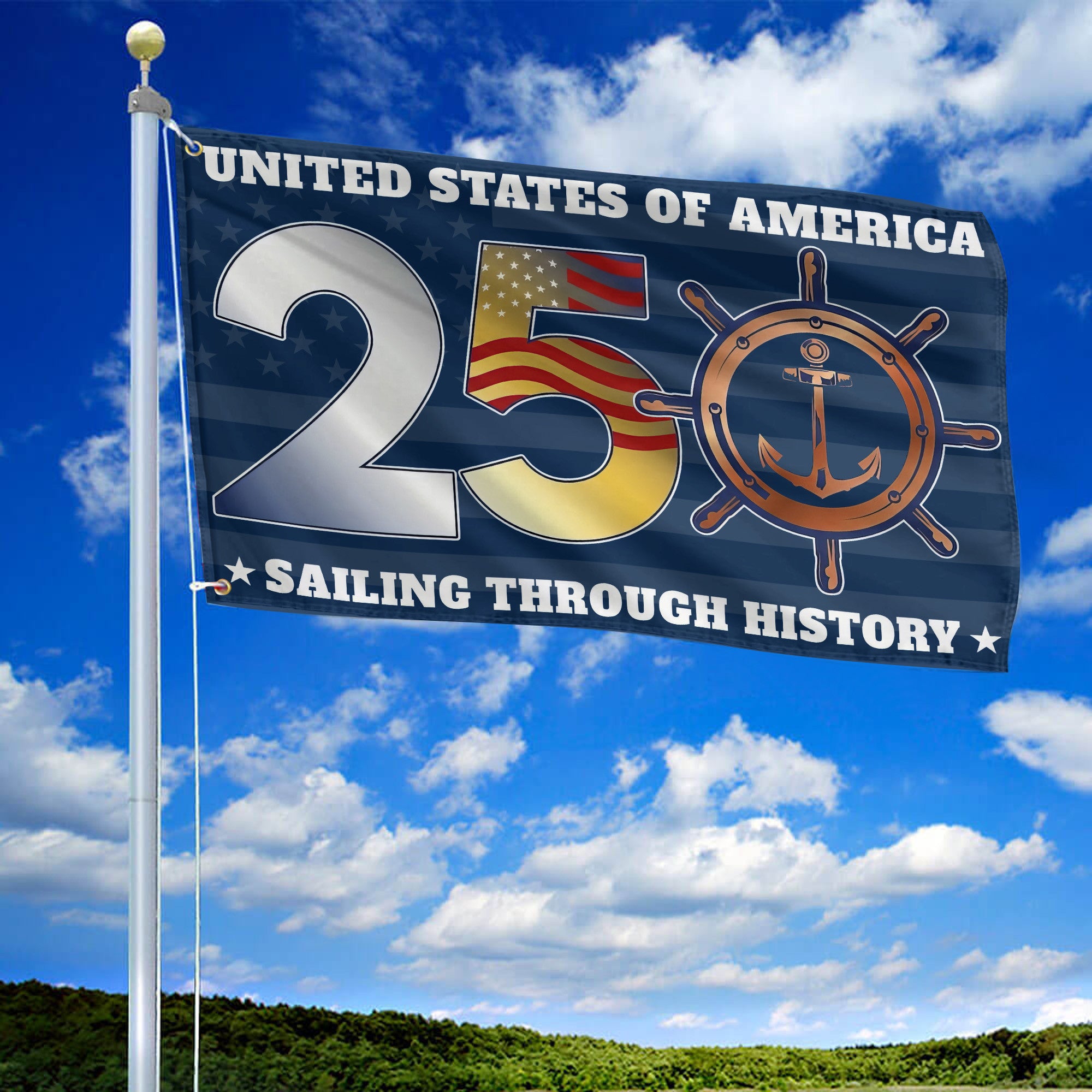 Premium America 250th Anniversary Grommet Flag, America 250th Flag, America 250th Birthday, Best Gifts On Independence Day, Veterans Day.