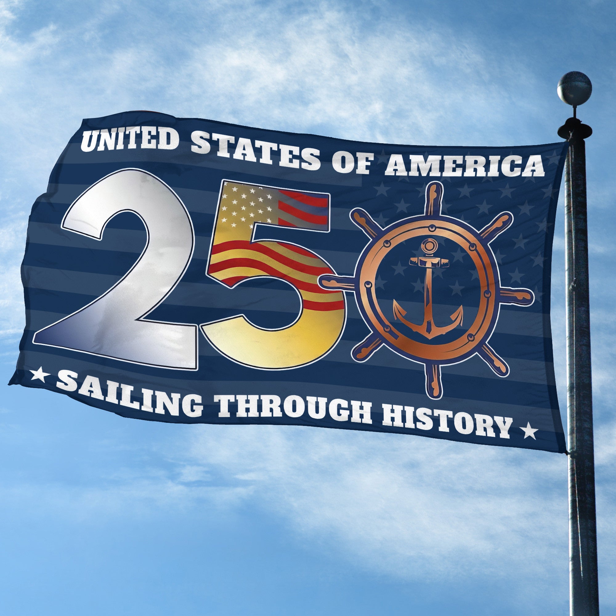 Premium America 250th Anniversary Grommet Flag, America 250th Flag, America 250th Birthday, Best Gifts On Independence Day, Veterans Day.