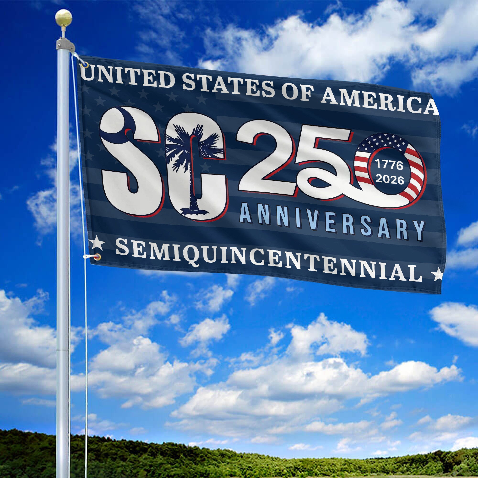Premium America 250th Anniversary Grommet Flag, America 250th Flag, America 250th Birthday, Best Gifts On Independence Day, Veterans Day.