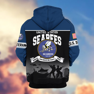 Premium US Veterans Zip Hoodie, Gifts For US Veterans, Gifts On Father's Day, Veterans Day.