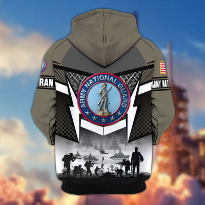 Premium US Veterans Zip Hoodie, Gifts For US Veterans, Gifts On Father's Day, Veterans Day.