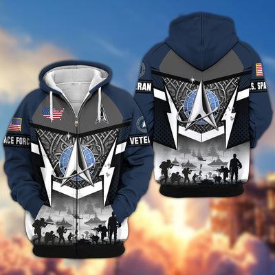 Premium US Veterans Zip Hoodie, Gifts For US Veterans, Gifts On Father's Day, Veterans Day.
