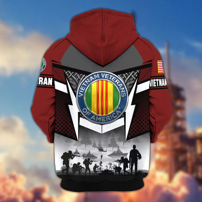 Premium US Veterans Zip Hoodie, Gifts For US Veterans, Gifts On Father's Day, Veterans Day.