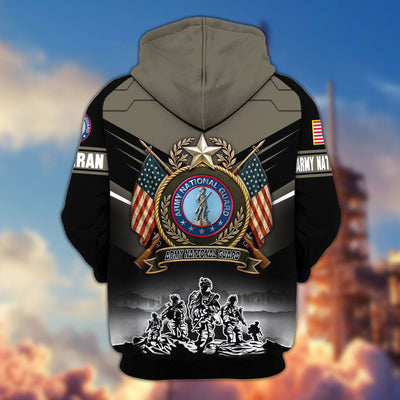 Premium US Veterans Zip Hoodie, Gifts For US Veterans, Gifts On Father's Day, Veterans Day.