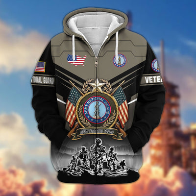 Premium US Veterans Zip Hoodie, Gifts For US Veterans, Gifts On Father's Day, Veterans Day.