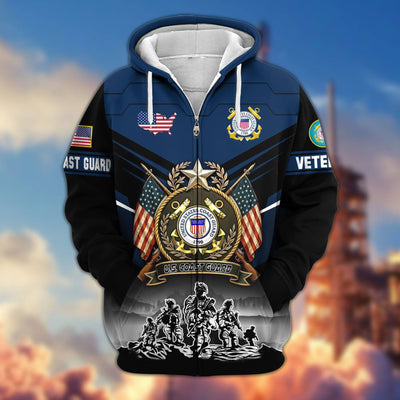 Premium US Veterans Zip Hoodie, Gifts For US Veterans, Gifts On Father's Day, Veterans Day.
