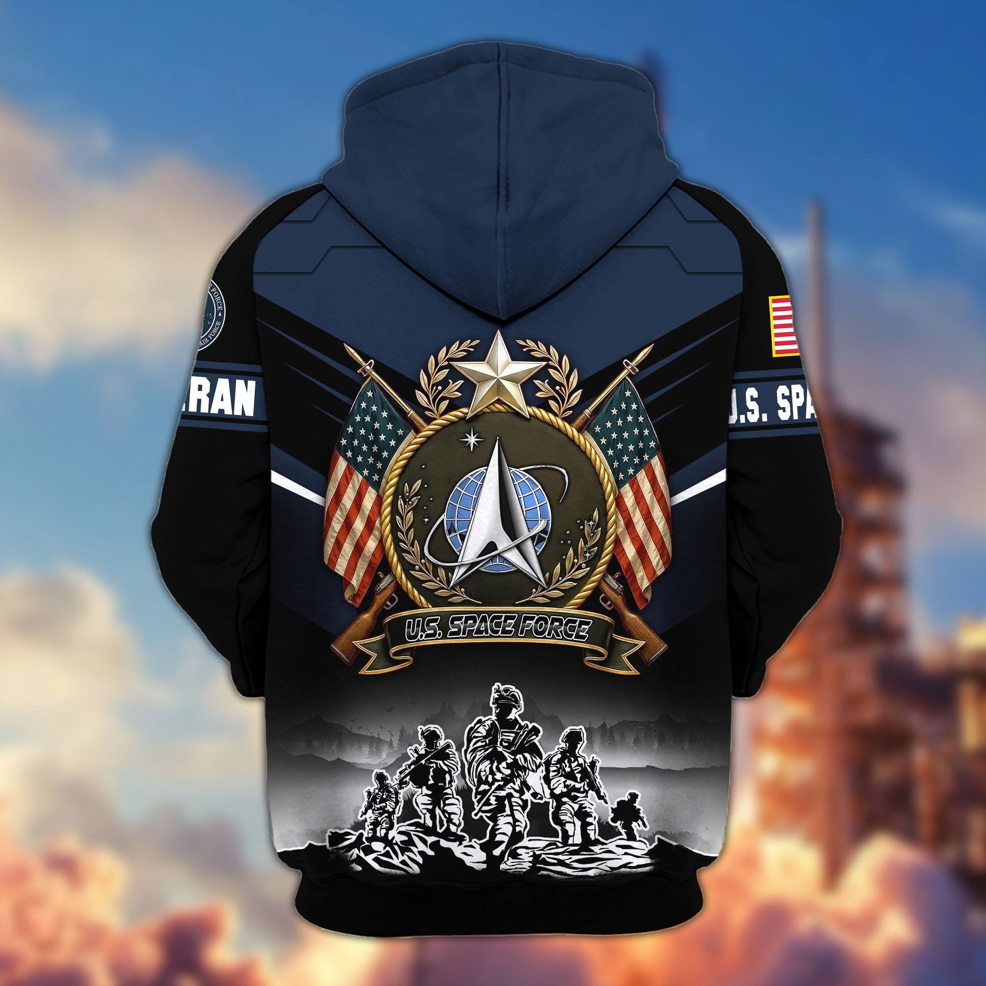 Premium US Veterans Zip Hoodie, Gifts For US Veterans, Gifts On Father's Day, Veterans Day.