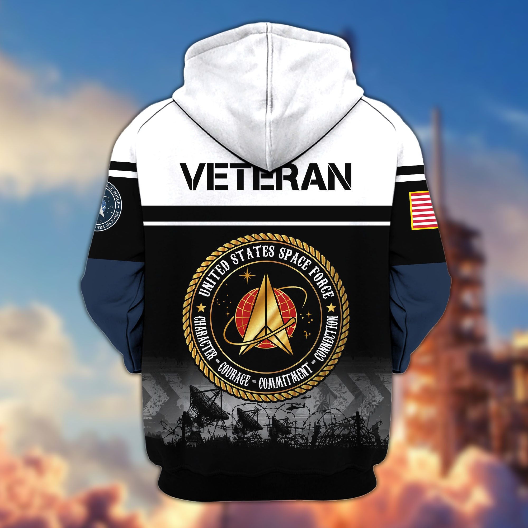 Premium US Veterans Zip Hoodie, Gifts For US Veterans, Gifts On Father's Day, Veterans Day.