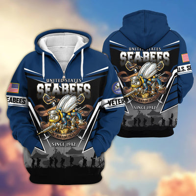 Premium US Veterans Zip Hoodie, Gifts For US Veterans, Gifts On Father's Day, Veterans Day.