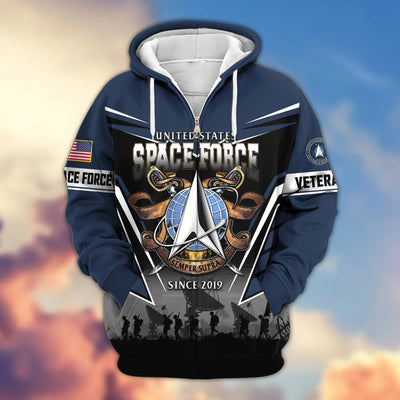 Premium US Veterans Zip Hoodie, Gifts For US Veterans, Gifts On Father's Day, Veterans Day.