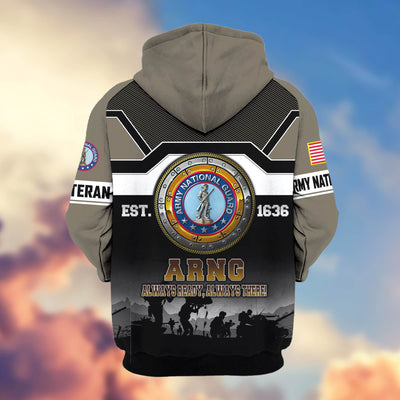 Premium US Veterans Zip Hoodie, Gifts For US Veterans, Gifts On Father's Day, Veterans Day.