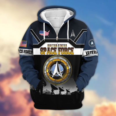 Premium US Veterans Zip Hoodie, Gifts For US Veterans, Gifts On Father's Day, Veterans Day.
