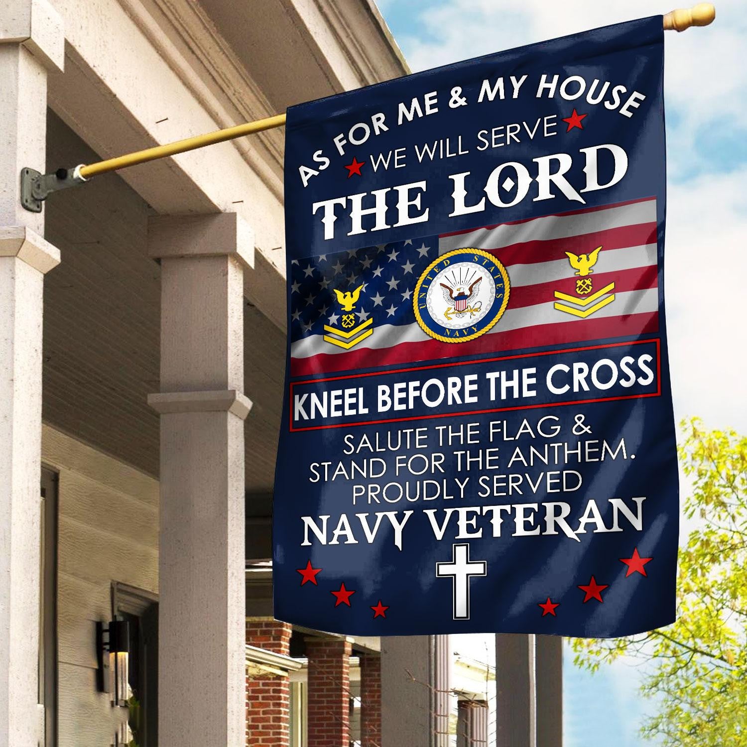 Premium Custom US Navy Flag, Gift For Navy Veteran, American Flag, Patriotic Flag, Garden Flag, House Flag, Best Gifts On Father's Day, Independence Day, Veterans Day.