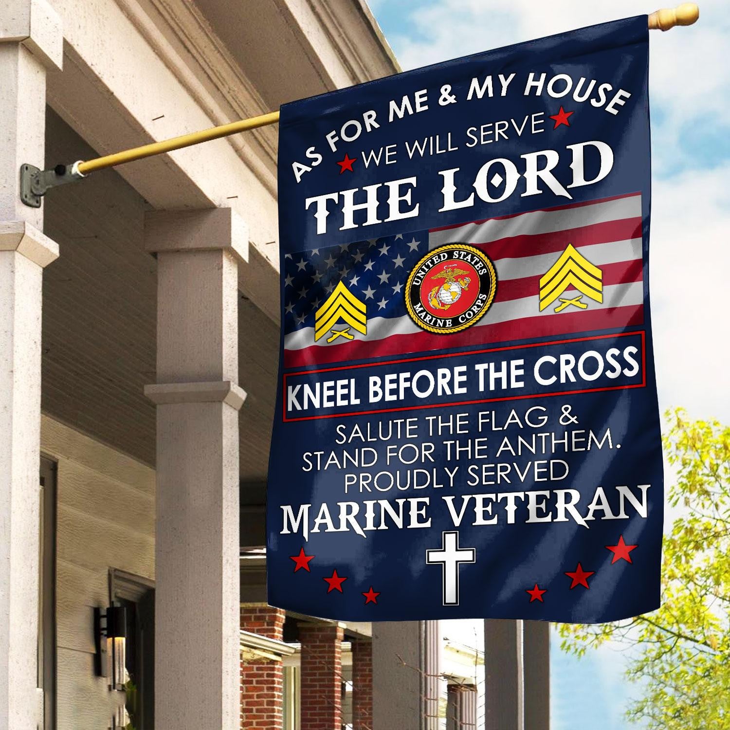 Premium Custom USMC Flag, Gift For Marine Veteran, American Flag, Patriotic Flag, Garden Flag, House Flag, Best Gifts On Father's Day, Independence Day, Veterans Day.