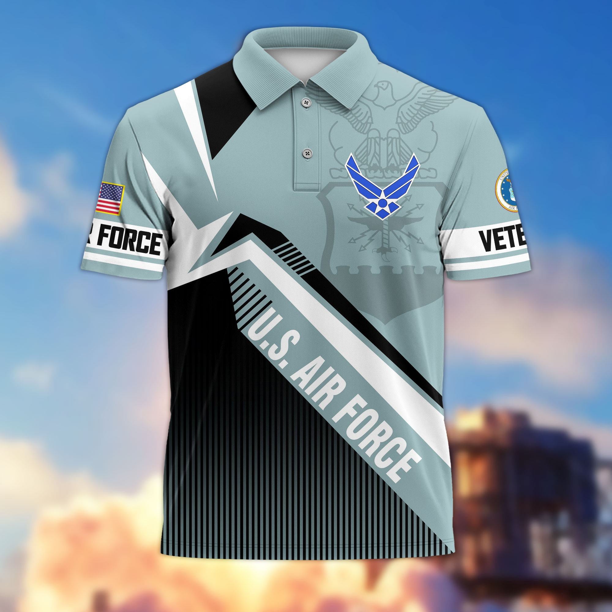 Premium US Veterans Polo Shirt, Gifts For US Veterans, Gifts On Father's Day, Veterans Day.