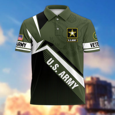 Premium US Veterans Polo Shirt, Gifts For US Veterans, Gifts On Father's Day, Veterans Day.