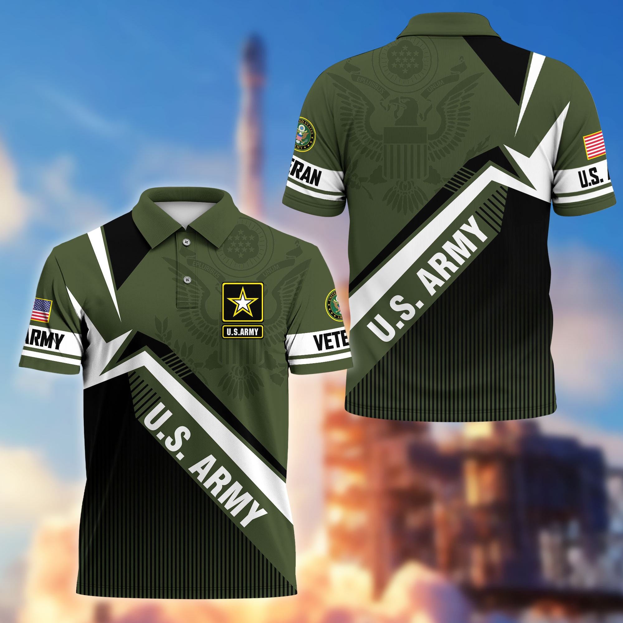 Premium US Veterans Polo Shirt, Gifts For US Veterans, Gifts On Father's Day, Veterans Day.
