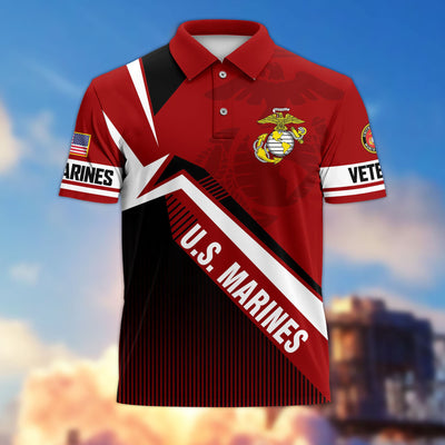 Premium US Veterans Polo Shirt, Gifts For US Veterans, Gifts On Father's Day, Veterans Day.