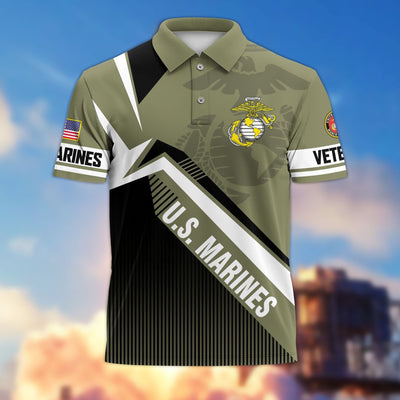 Premium US Veterans Polo Shirt, Gifts For US Veterans, Gifts On Father's Day, Veterans Day.