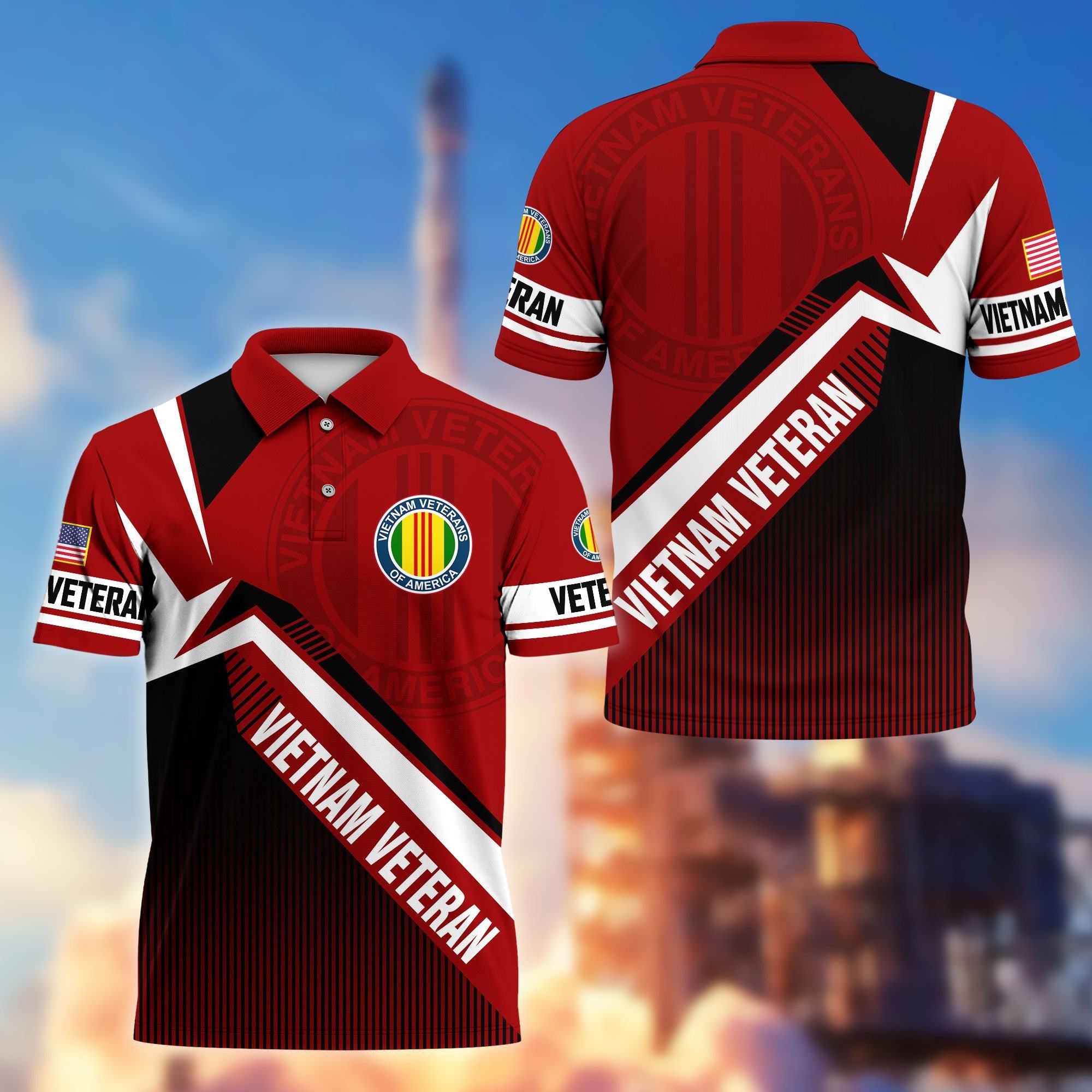Premium US Veterans Polo Shirt, Gifts For US Veterans, Gifts On Father's Day, Veterans Day.
