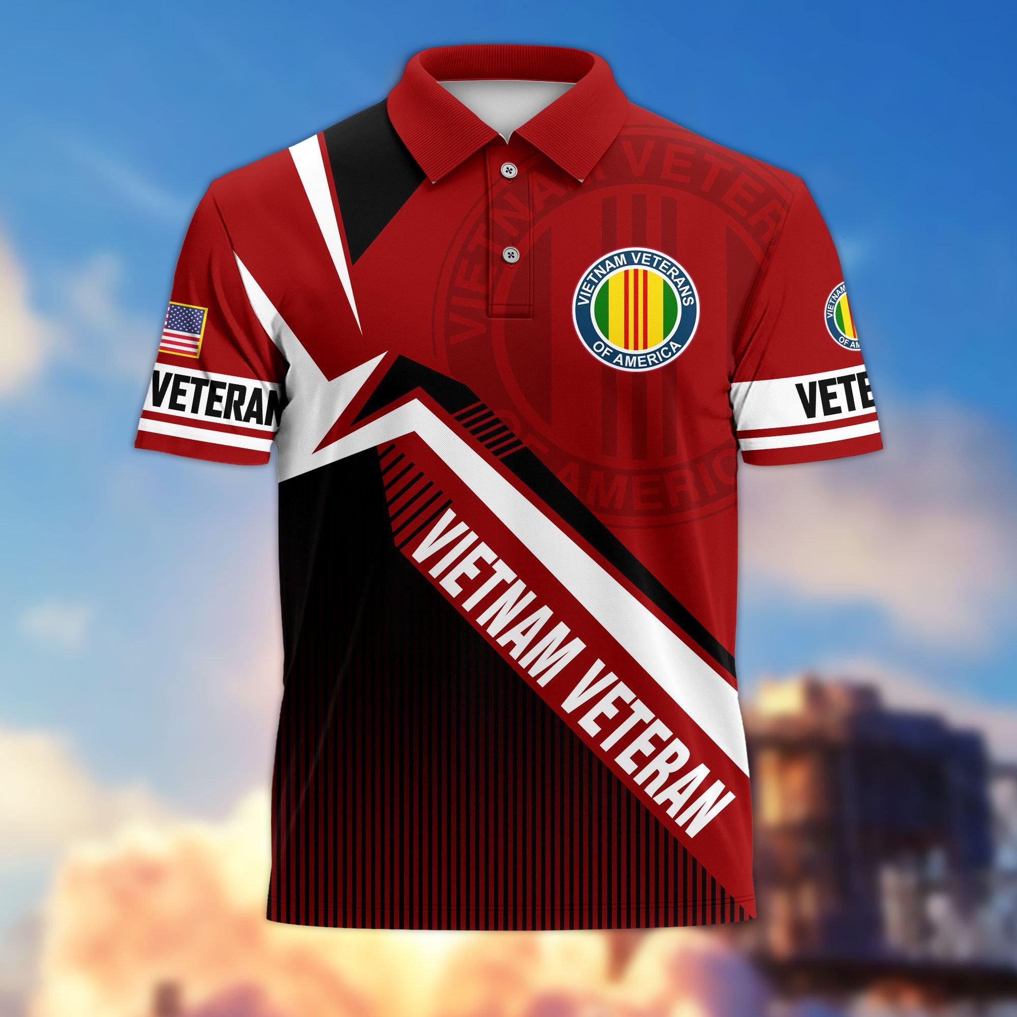Premium US Veterans Polo Shirt, Gifts For US Veterans, Gifts On Father's Day, Veterans Day.