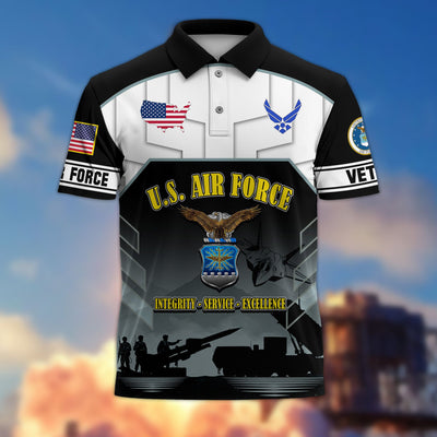 Premium US Veterans Polo Shirt, Gifts For US Veterans, Gifts On Father's Day, Veterans Day.