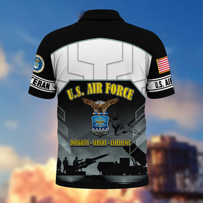 Premium US Veterans Polo Shirt, Gifts For US Veterans, Gifts On Father's Day, Veterans Day.