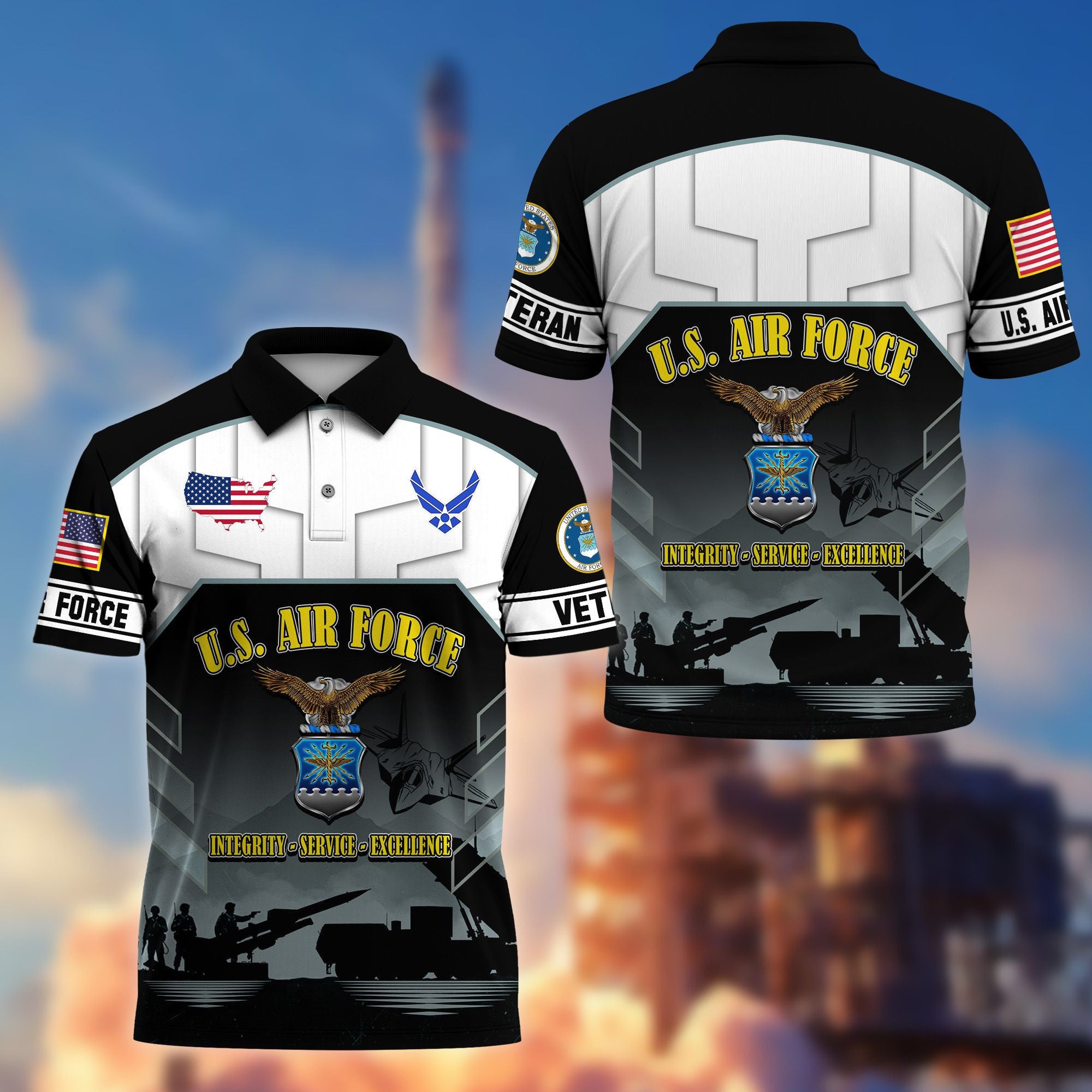 Premium US Veterans Polo Shirt, Gifts For US Veterans, Gifts On Father's Day, Veterans Day.
