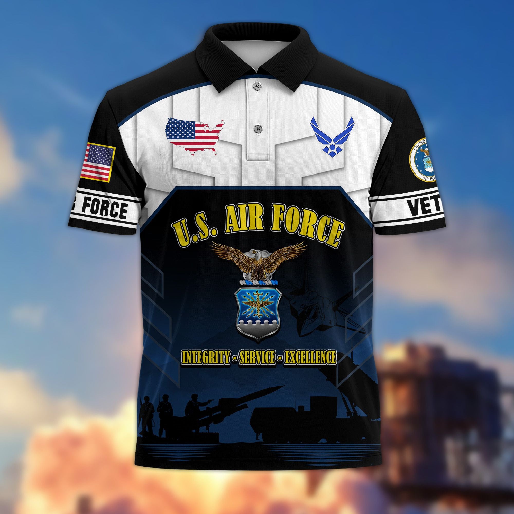 Premium US Veterans Polo Shirt, Gifts For US Veterans, Gifts On Father's Day, Veterans Day.