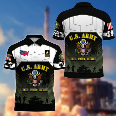 Premium US Veterans Polo Shirt, Gifts For US Veterans, Gifts On Father's Day, Veterans Day.
