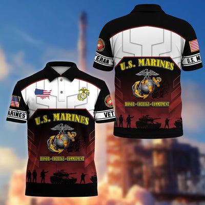 Premium US Veterans Polo Shirt, Gifts For US Veterans, Gifts On Father's Day, Veterans Day.