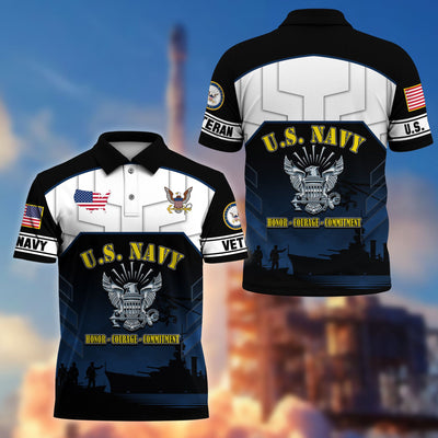 Premium US Veterans Polo Shirt, Gifts For US Veterans, Gifts On Father's Day, Veterans Day.