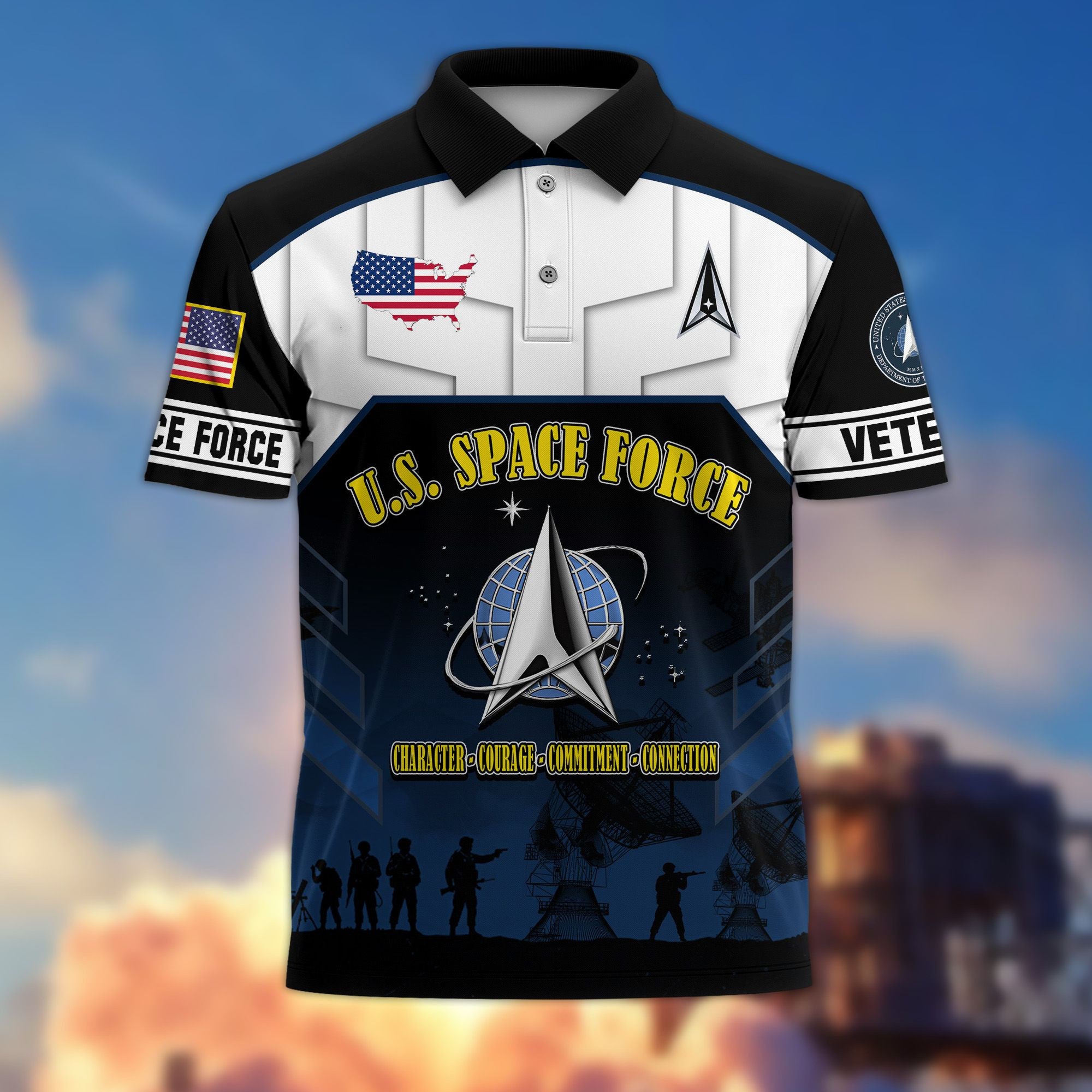 Premium US Veterans Polo Shirt, Gifts For US Veterans, Gifts On Father's Day, Veterans Day.