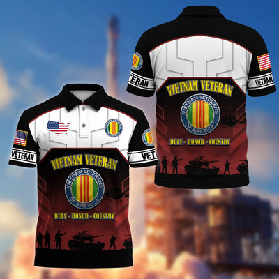 Premium US Veterans Polo Shirt, Gifts For US Veterans, Gifts On Father's Day, Veterans Day.
