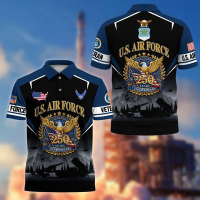 Premium America 250th Anniversary US Veteran Polo Shirt, Gifts for U.S. Veterans, Gifts for Independence Day, Veterans Day