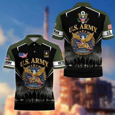 Premium America 250th Anniversary US Veteran Polo Shirt, Gifts for U.S. Veterans, Gifts for Independence Day, Veterans Day