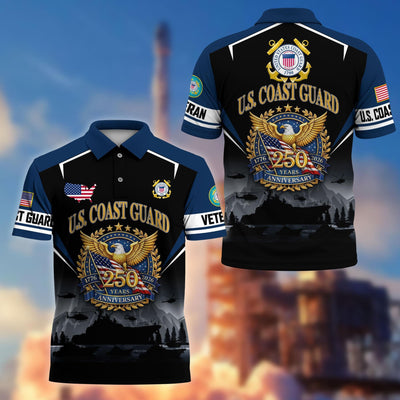 Premium America 250th Anniversary US Veteran Polo Shirt, Gifts for U.S. Veterans, Gifts for Independence Day, Veterans Day