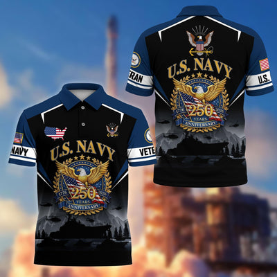 Premium America 250th Anniversary US Veteran Polo Shirt, Gifts for U.S. Veterans, Gifts for Independence Day, Veterans Day
