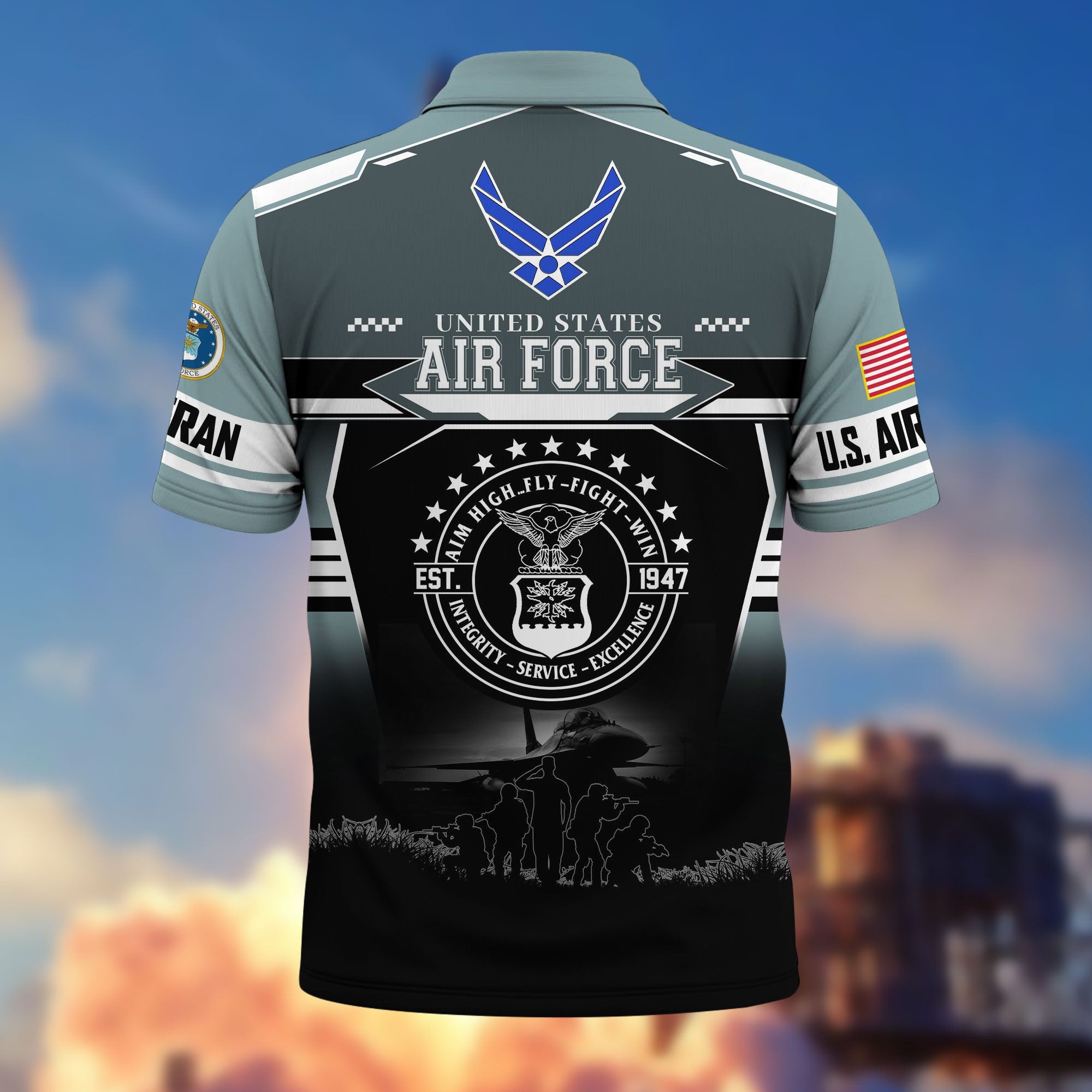 Premium US Veterans Polo Shirt, Gifts For US Veterans, Gifts For Father's Day, Veterans Day.