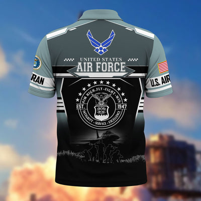 Premium US Veterans Polo Shirt, Gifts For US Veterans, Gifts For Father's Day, Veterans Day.