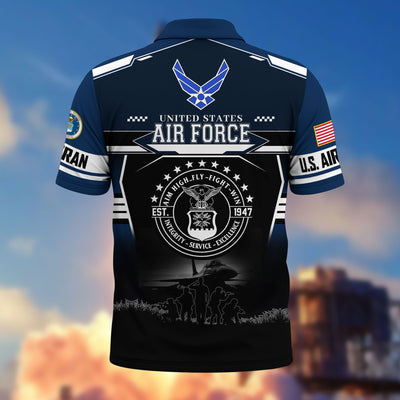 Premium US Veterans Polo Shirt, Gifts For US Veterans, Gifts For Father's Day, Veterans Day.