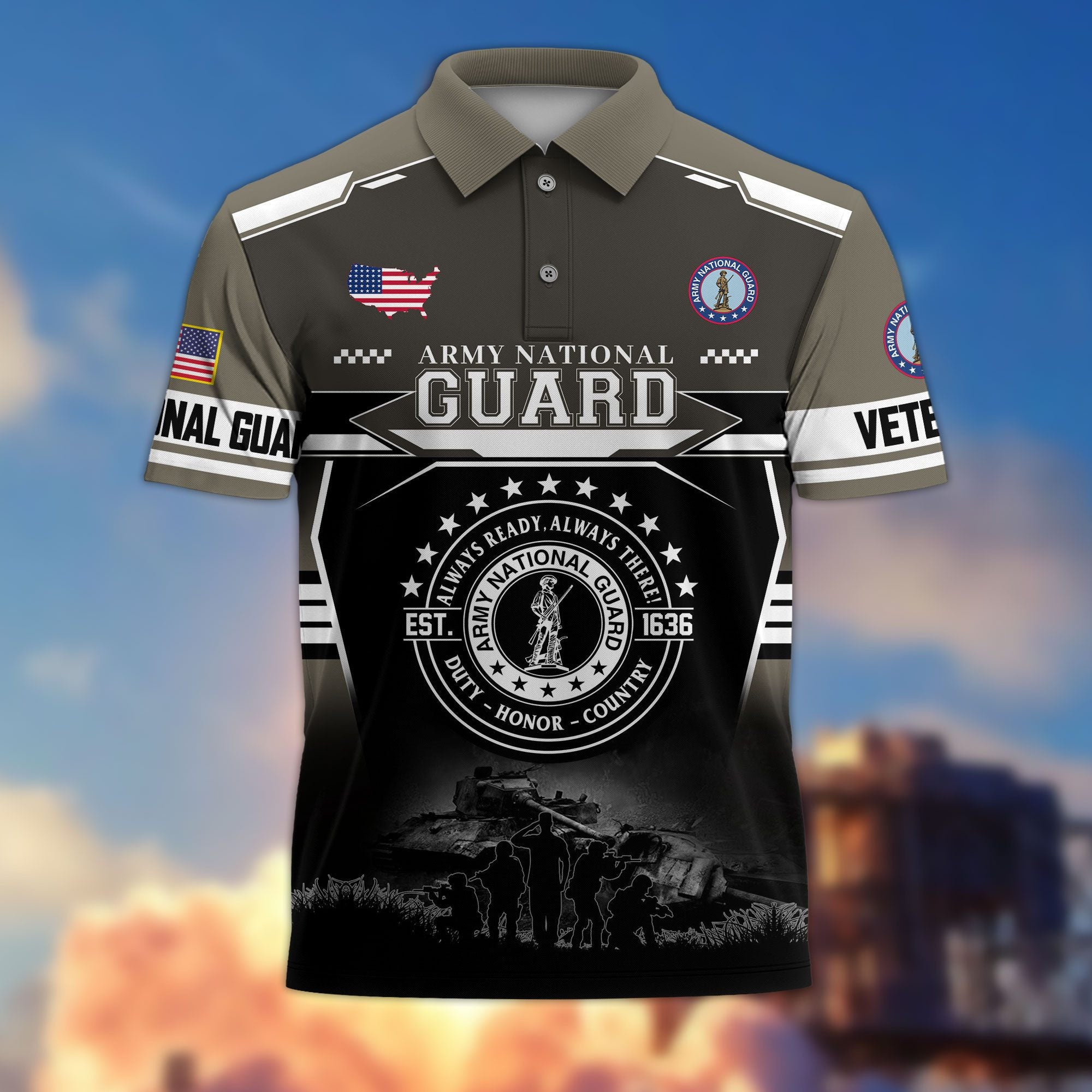 Premium US Veterans Polo Shirt, Gifts For US Veterans, Gifts For Father's Day, Veterans Day.