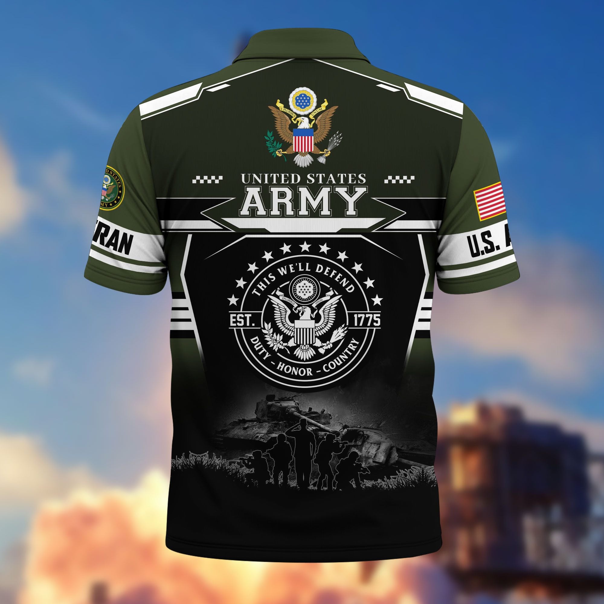Premium US Veterans Polo Shirt, Gifts For US Veterans, Gifts For Father's Day, Veterans Day.