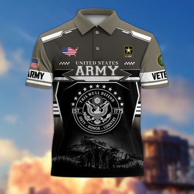 Premium US Veterans Polo Shirt, Gifts For US Veterans, Gifts For Father's Day, Veterans Day.