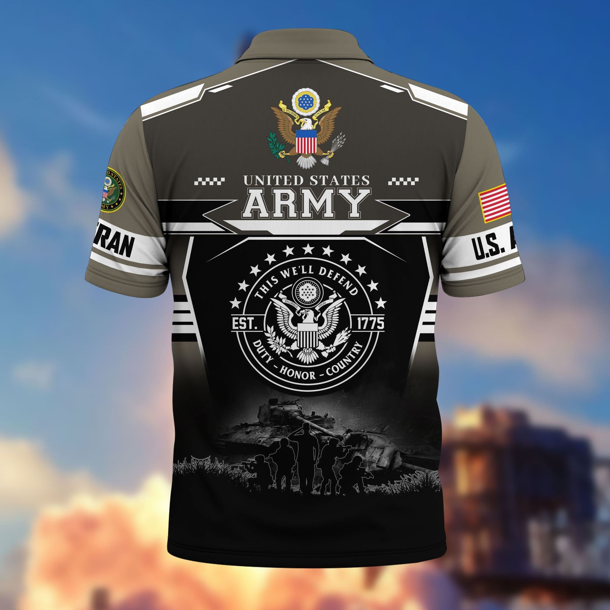 Premium US Veterans Polo Shirt, Gifts For US Veterans, Gifts For Father's Day, Veterans Day.