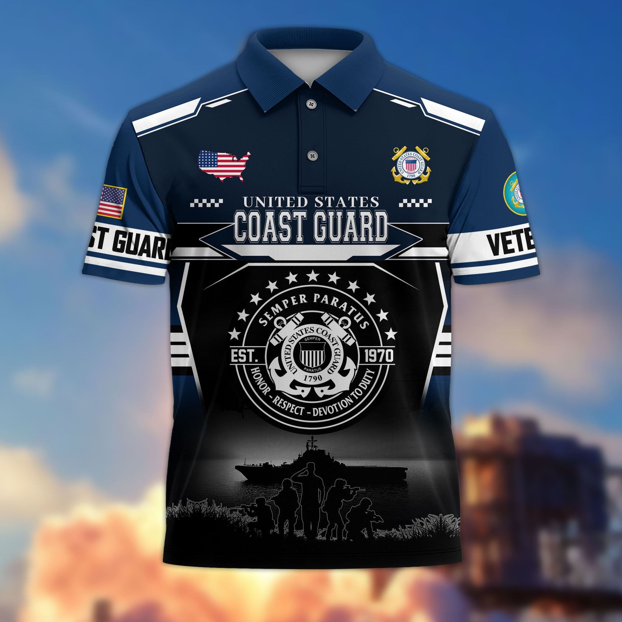 Premium US Veterans Polo Shirt, Gifts For US Veterans, Gifts For Father's Day, Veterans Day.