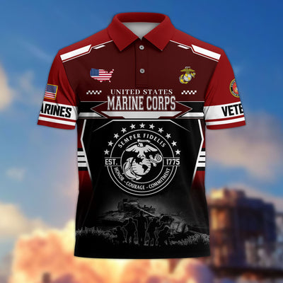 Premium US Veterans Polo Shirt, Gifts For US Veterans, Gifts For Father's Day, Veterans Day.